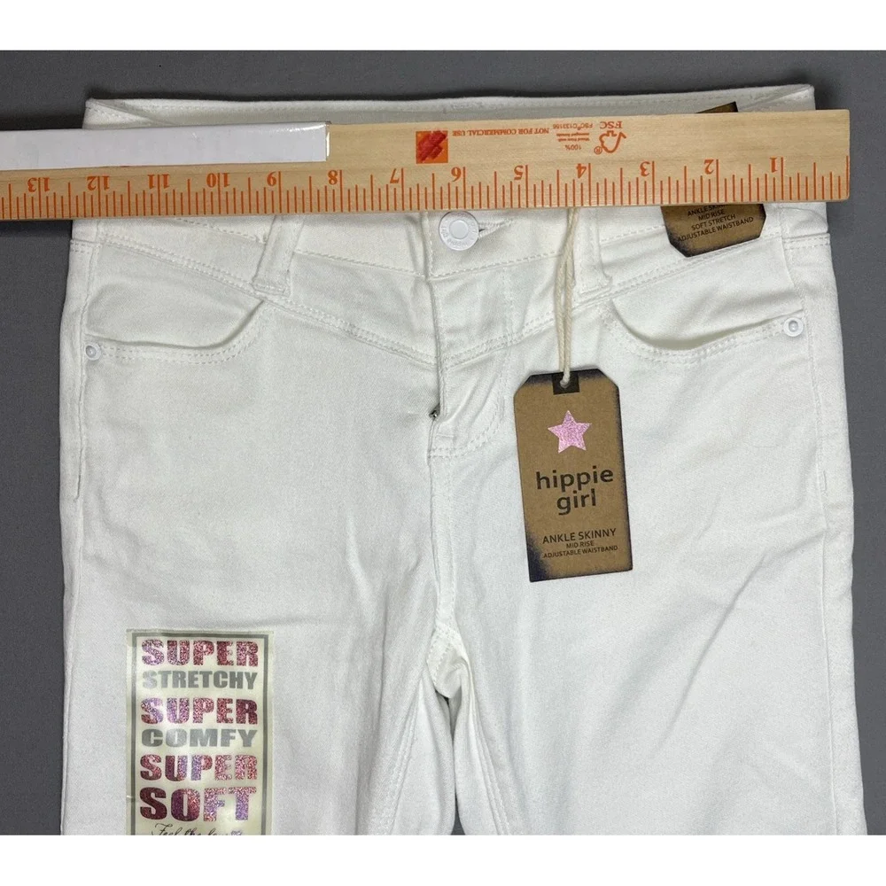 Hippie Girl Girls White Ankle Skinny Mid Rise Stretch Jeans Size 8 HG120A3885